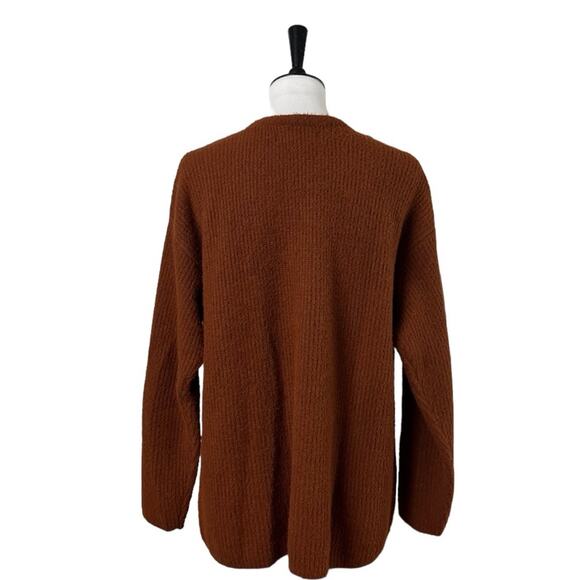 Apt. 9 Sweater V-neck Oversized Long Sleeves Soft Dark Orange Women’s Size Large - Picture 4 of 10